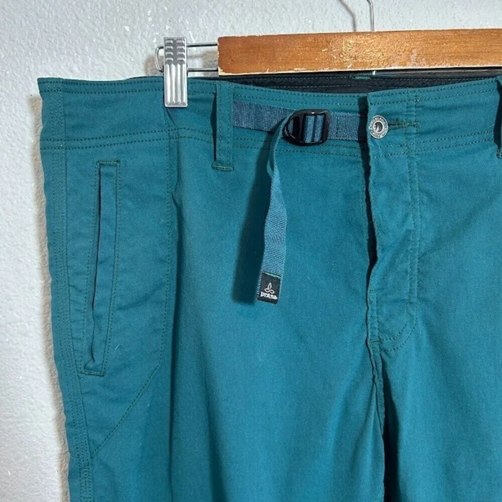 Prana Mens Wyatt Pants 36 Emerald Green Slim Fit Outdoors Discontinued